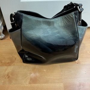 Charles David black ombré patent leather bag